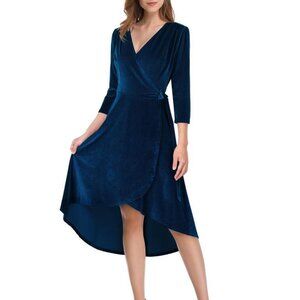 *NEW* Leadingstar Women's Velvet Formal Holiday Party Gown Dress